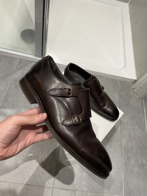 REISS London Brown Leather Double Monk Strap Oxford Dress Shoes Cap Toe Sz 43/10 KNCHARLES_MBR01-KF1_large.jpg?  main image 4