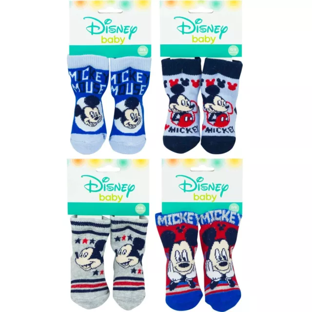 Disney Baby Boy Mickey Mouse Socks 4 x Pairs