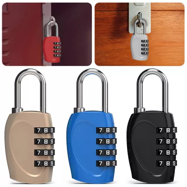 Zinc Alloy 4 Dial Digit Password Lock Combination Padlock Suitcase Code Lock