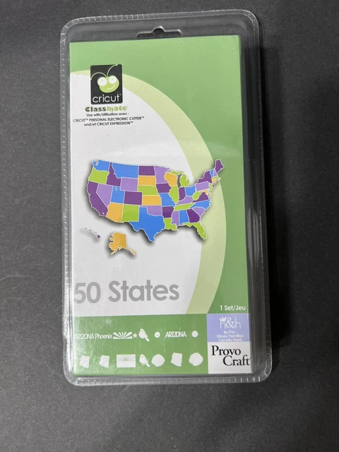 Cartucho Cricut 50 Estados 29-0394 paquete de fuentes estado de enlace completo en caja
