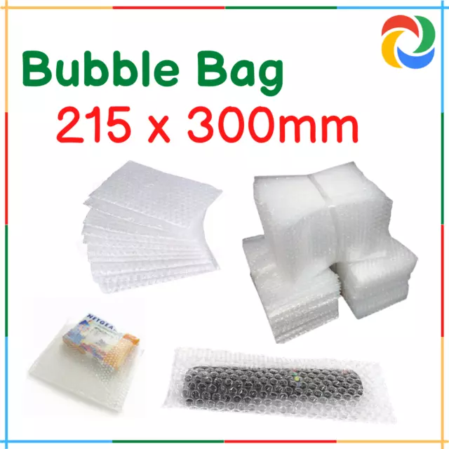 (100x) 215 x 300mm Bubble Wrap Mailer Clear Transparent Bubble pouch bag #02