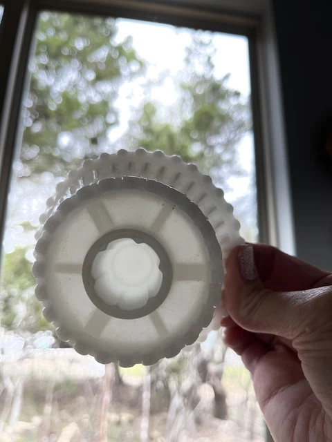 Vintage Hobnail Edgd Ribbd MILK GLASS Taper Candle Holder Translucent Trinket Di