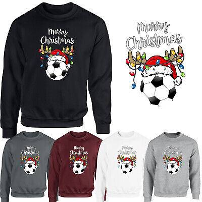 Reindeer Christmas Mens Sweatshirt Worldcup 2022 Football Santa Unisex Gift
