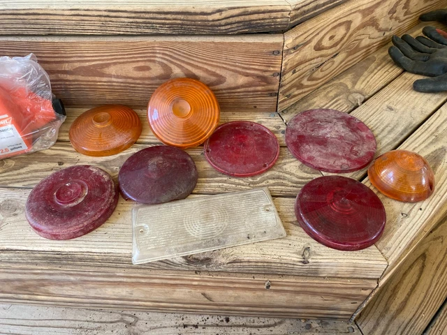 Vintage Old Antique Park Light etc Orange Red Mixed Lot Rat Rod Truck Stepside
