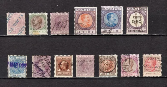 Bt 30 /  Lot  Italie  Classique   Marca da Bollo x13