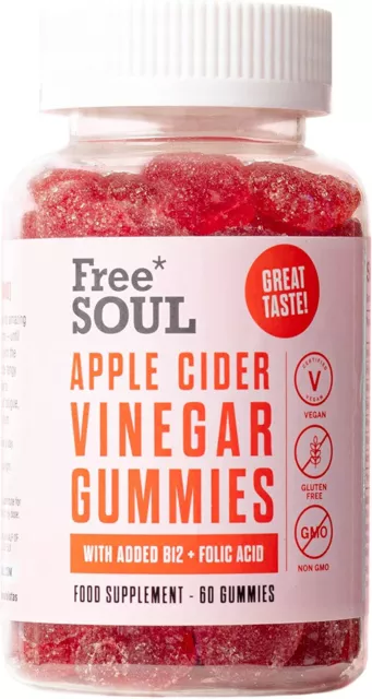 Apple Cider Vinegar Gummies The Mother 1000mg Enhanced Vitamin B12 Fast Delvery