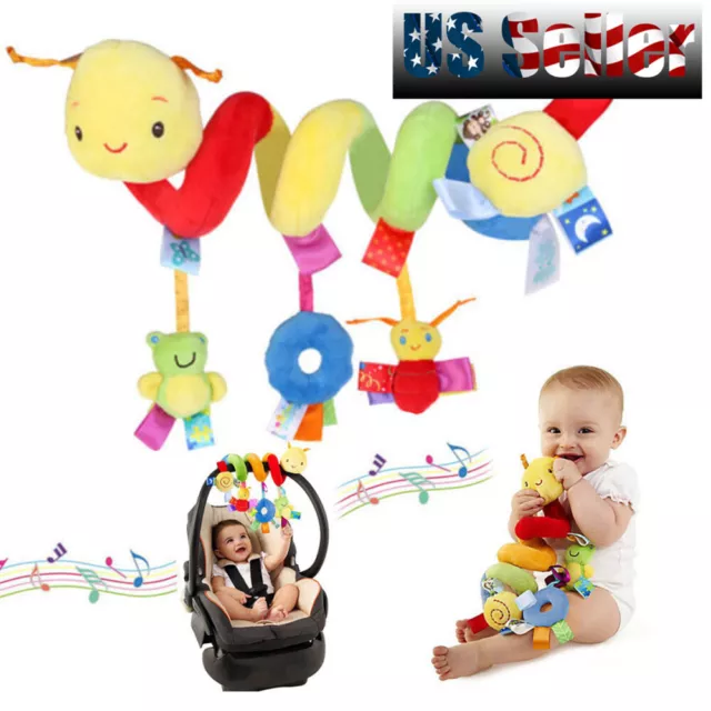 Kid Baby Crib Cot Pram Hanging Rattles Spiral Stroller Car Seat Toy w/ Ring Bell