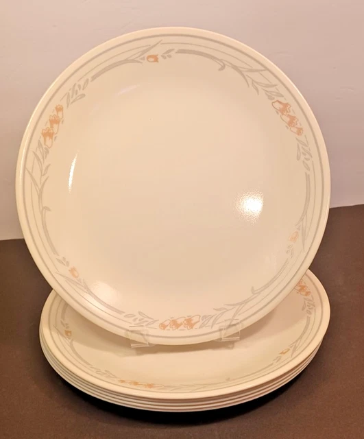 CORNING ROSE CORELLE Dinner Plates Diameter SET OF SIX (6