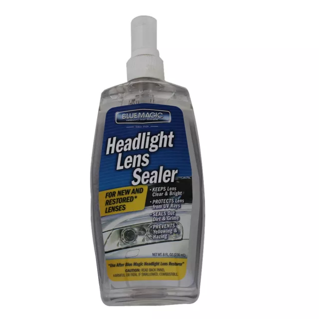 Blue Magic 730 Headlight Plastic Lens Sealer 236ml Prevents Yellowing & Haze