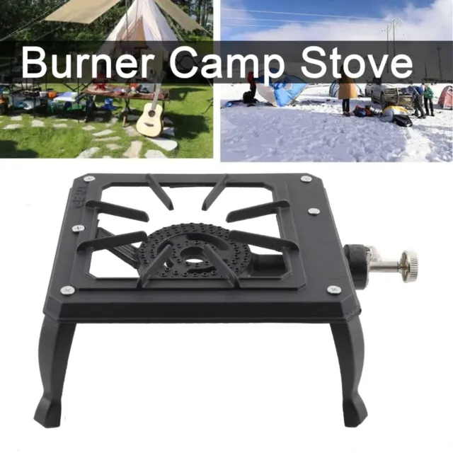 Portable Cast Iron Camping Stove Single Propane LPG Gas Burner Outdoor Cooker