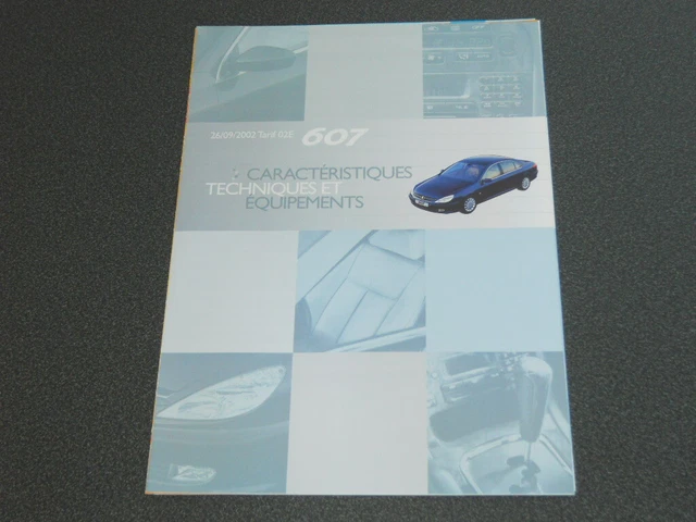Snp 607 PEUGEOT 607 TARIFS équipements brochure catalogue documentation ...