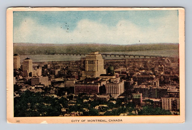 Montreal QC-Quebec Canada, Scenic View Of City, Vintage c1951 Postcard