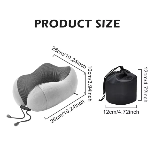 Practical Neck Pillow Set Portable For Travel U Shape Memory Foam Storage Bag