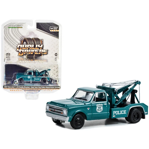 1967 Chevrolet C-30 Dually Wrecker Tow Truck Green "NYPD (New York City Polic...