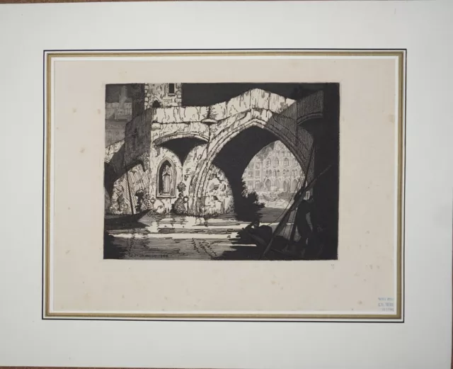 G.H.TRIBOUT   "" paysage ""  gravure au carborundum originale