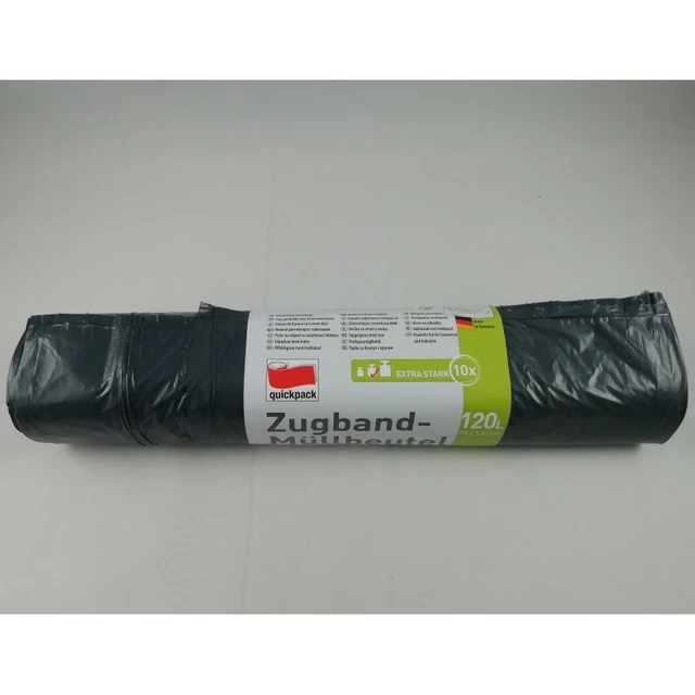 Lot de 40 Sacs Poubelle 120 L avec Cordon de Serrage (soit + de 100 Litres)