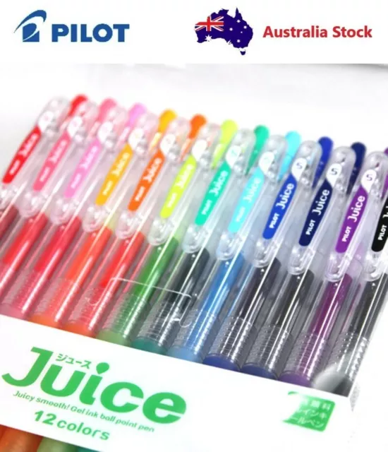 12 x Pilot Juice Gel Ink Retractable Click Pen Vibrant/Standard 0.38mm/0.5mm set