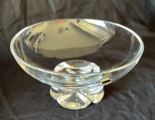 Val St. Lambert Lead Crystal 10" Footed Bowl-Stamped