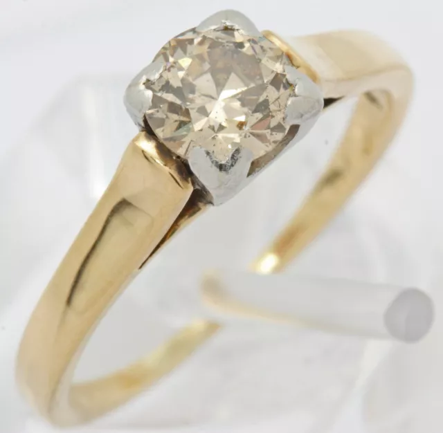 ♦ Diamant Ring in 585 er 14 kt 14k Gelb Weiß Gold mit Solitär Brillant Brilliant