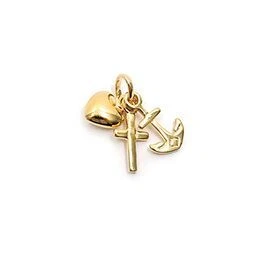 Pendentif Croix Celtique Avec Triskel - Plaqué Vermeil Et Laminé Or 18k, 15 Mm, Neuf