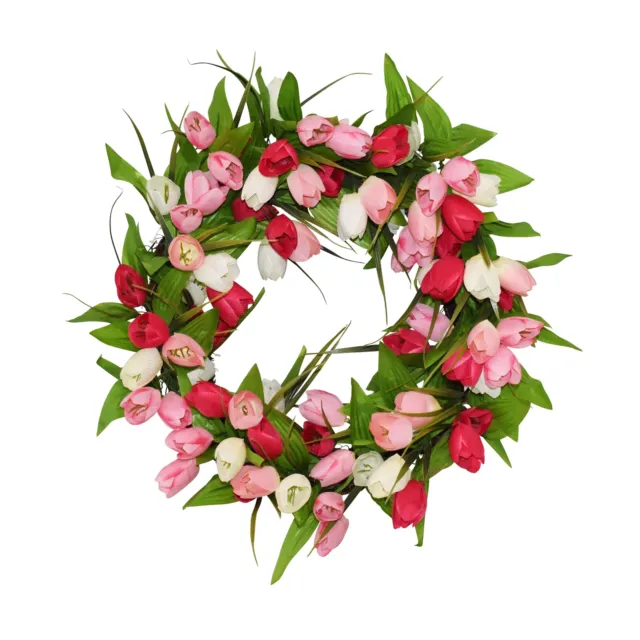 20" Tulip Wreath Pink