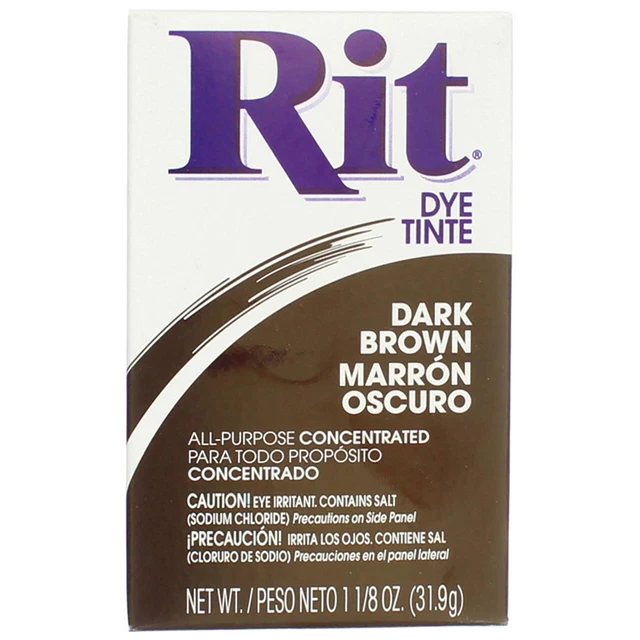 3 Pack Rit All-Purpose Powder Dye, Dark Brown, 1.125 oz