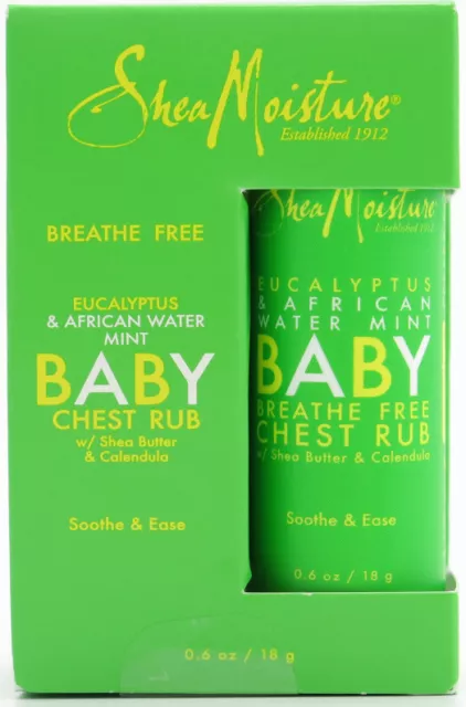 Shea Moisture Breathe Free Baby Chest Rub, Eucalyptus & African Water Mint *3PK*