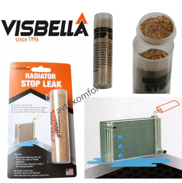 Visbella  DIY Car Radiator Stop Leak Powder Emergency Repair Kit Cooling Tank