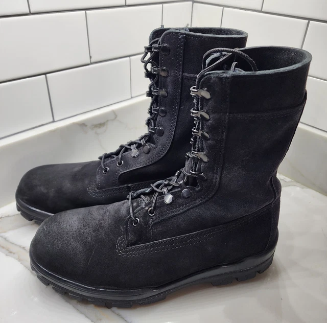 BATES BOOTS 9M E01421 Black Suede Steel Toe Durashock F2413-05 Military
