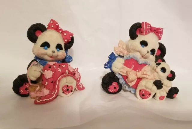 Enesco Pandannas SEW MUCH LOVE FUR YOU & FUREVER TUGGING AT MY HEART Pandas CH45