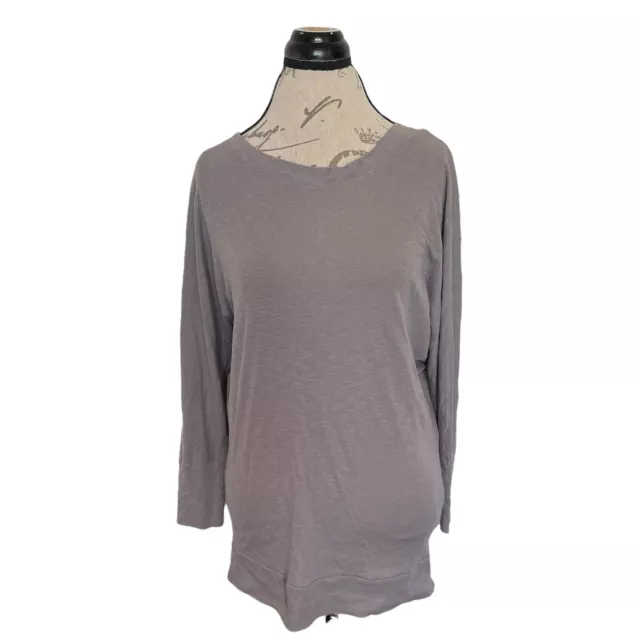 Paraphrase Womens  Size Medium Blouse Top Gray Long Sleeve Dolman Casual Comfy