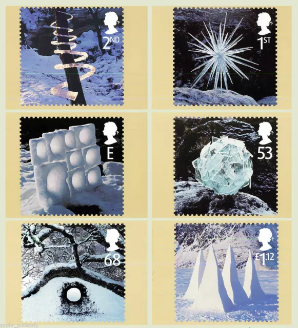 Great Britain - "ICE ~ SNOW PYRAMIDS ~ CHRISTMAS 2003" Set of 6 Mint PHQ Cards !