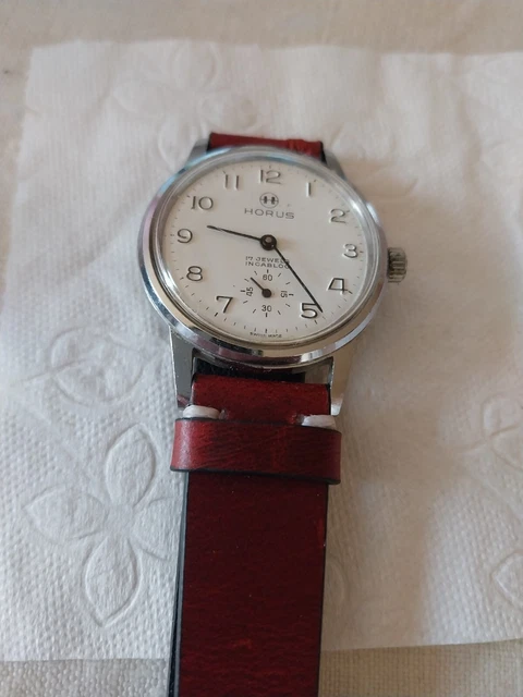 Montre Vintage Horus Swiss Made - Mécanique, Boîtier 35mm Acier, Années 70, Occasion