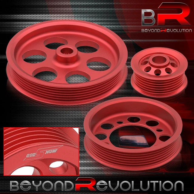 For 1993-1998 Supra JZA80 DOHC 3.0L Upgrade JDM Under Drive Crank Pulley Kit Red For 1993-1998 Supra JZA80 DOHC 3.0L Upgrade JDM Under Drive Crank Pulley Kit Red