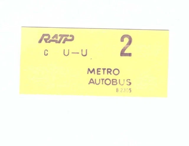 Ancien ticket de métro autobus RATP Stock Photo - Alamy