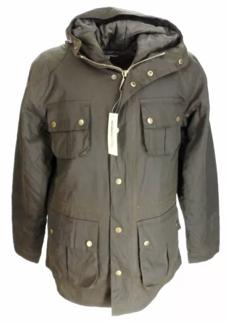 Relco Mens Olive Green Waxed Coats