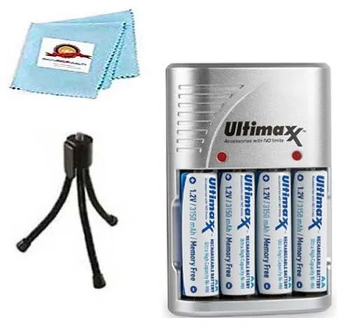 Batteries + Charger + Tripod for NIKON CoolPix B500, Digital Camera