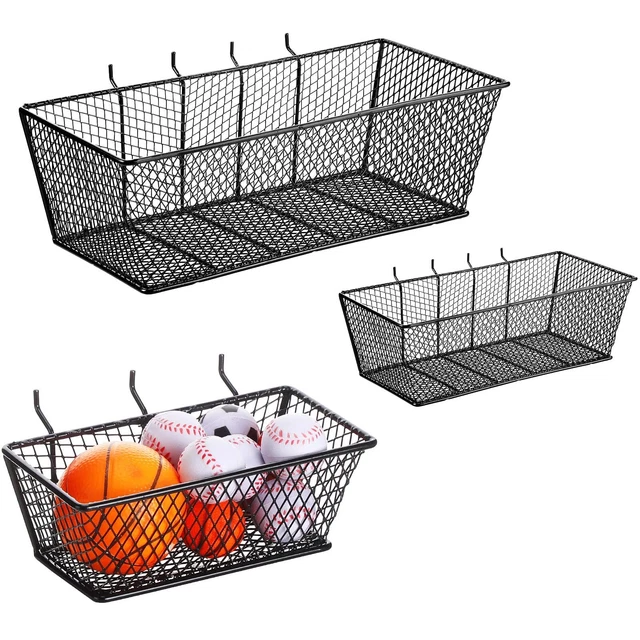 Pegboard Baskets Wall Mount Wire Peg Board Baskets 3 Sizes Pegboard Accessories