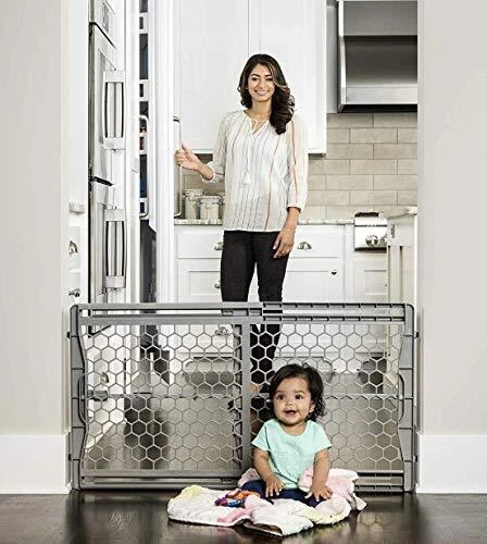 Easy Fit Plastic Adjustable Extra Wide Baby Gate, 1 Count (Pack of 1)