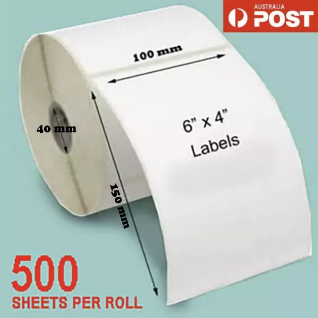 THERMAL 500 PER ROLL PRINTER LABELS 100x150mm 4x6" Postage Shipping Stickers