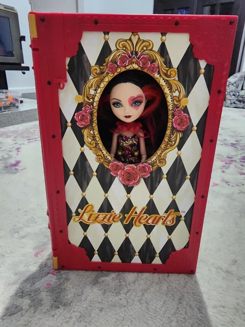 Ever After High Lizzie Hearts Spring Unsprung Book Playset & Doll EUC