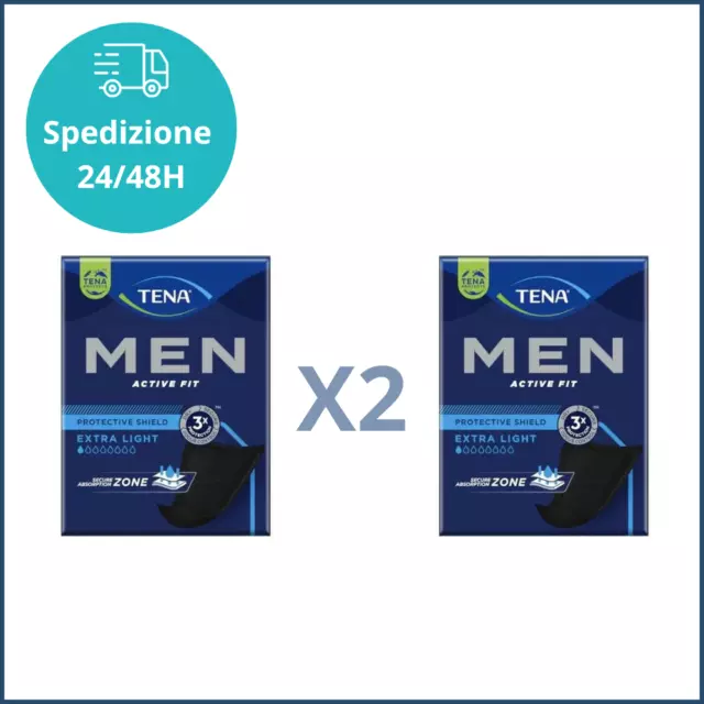 28 Pezzi TENA Men Active Fit Scudo Protettivo Assorbenti Uomo Leggero Livello 0