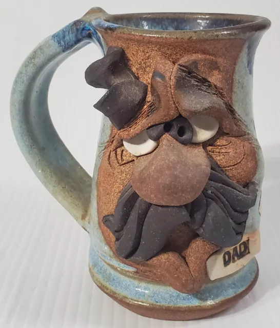 “Dad” 1980 Mahon Stoneware Coffee Mug Handcrafted Signed Father's Day Gift