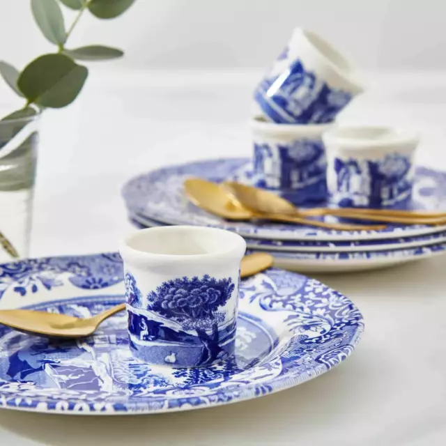 Spode Blue Italian Porcelain Egg Cups 4.5cm Tall Blue & White Iconic Design 3