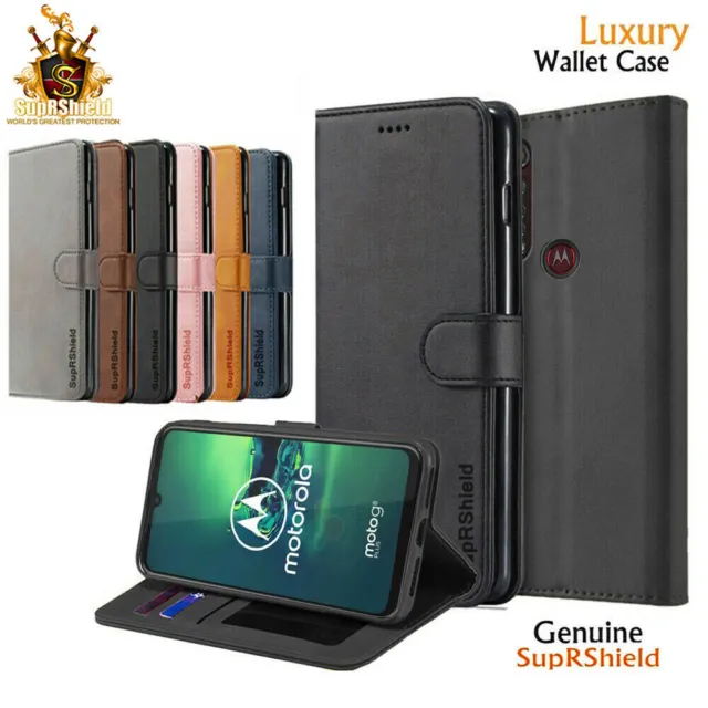 For Motorola Moto G8 Plus G8 Power Lite SupRShild Wallet Leather Flip Case Cover