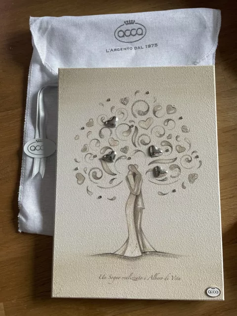 QUADRETTO ACCA Albero -Matrimonio In Argento e Swarovski -