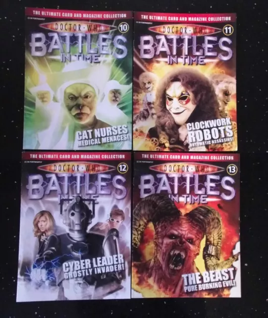 Dr Doctor Who Battles in Time SET OF FOUR MAGAZINES Numbers 10 11 12 & 13 - RARE