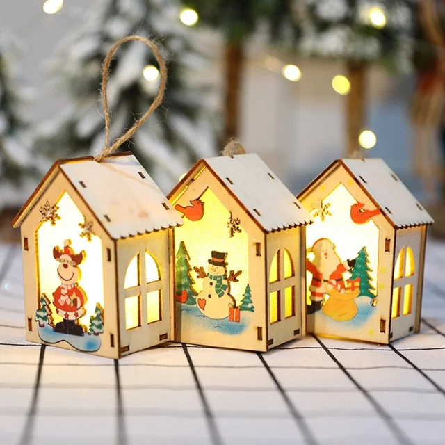 Mini Adorno de Navidad Decoración de Navidad Seguro y Duradero 95x60x45mm Casa Pequeña