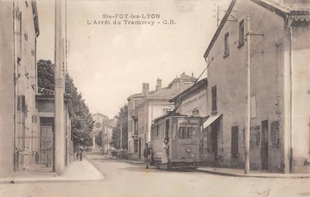 Cpa 69 Sainte Foy Les Lyon The Tramway Stop