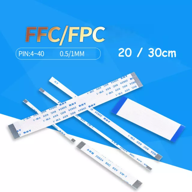 Flexible Flat Flex FFC/FPC Kable Flachbandkabel 0.5 1.0mm 4P-40P Vorwärts/Revers